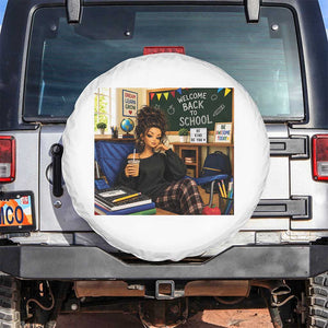 Funny Back To School Doll Face Meme Spare Tire Cover Coffee Teacher Gift TS12 No hole White Print Your Wear