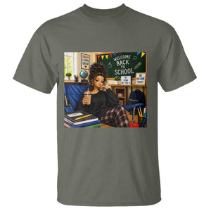 Funny Back To School Doll Face Meme T Shirt Coffee Teacher Gift TS12 Military Green Print Your Wear