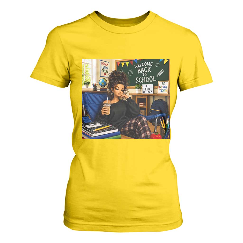 Funny Back To School Doll Face Meme T Shirt For Women Coffee Teacher Gift TS12 Daisy Print Your Wear