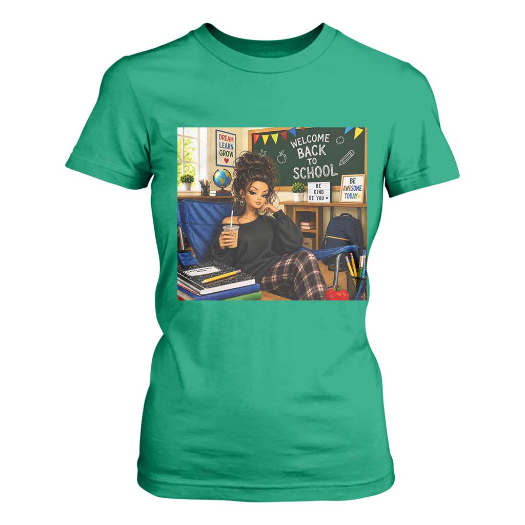 Funny Back To School Doll Face Meme T Shirt For Women Coffee Teacher Gift TS12 Irish Green Print Your Wear