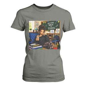 Funny Back To School Doll Face Meme T Shirt For Women Coffee Teacher Gift TS12 Military Green Print Your Wear