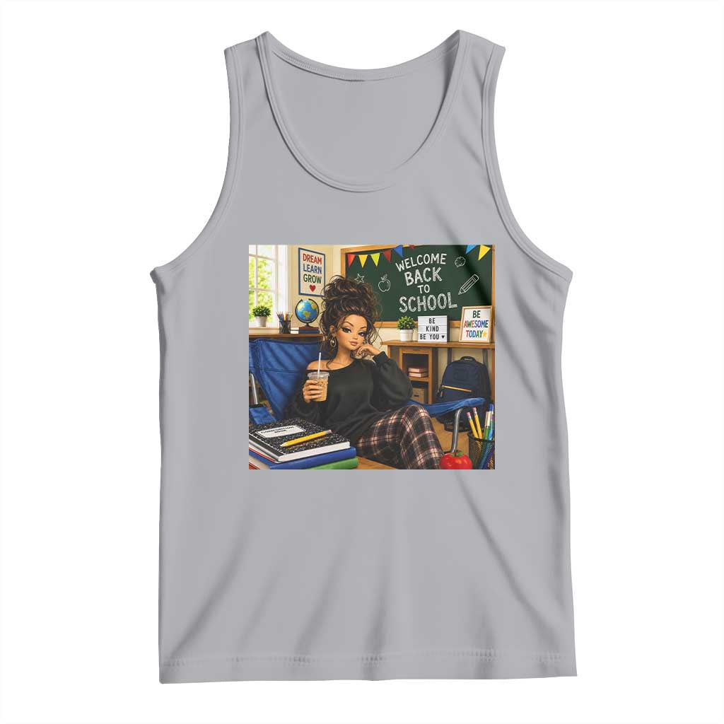 Funny Back To School Doll Face Meme Tank Top Coffee Teacher Gift TS12 Athletic Heather Print Your Wear