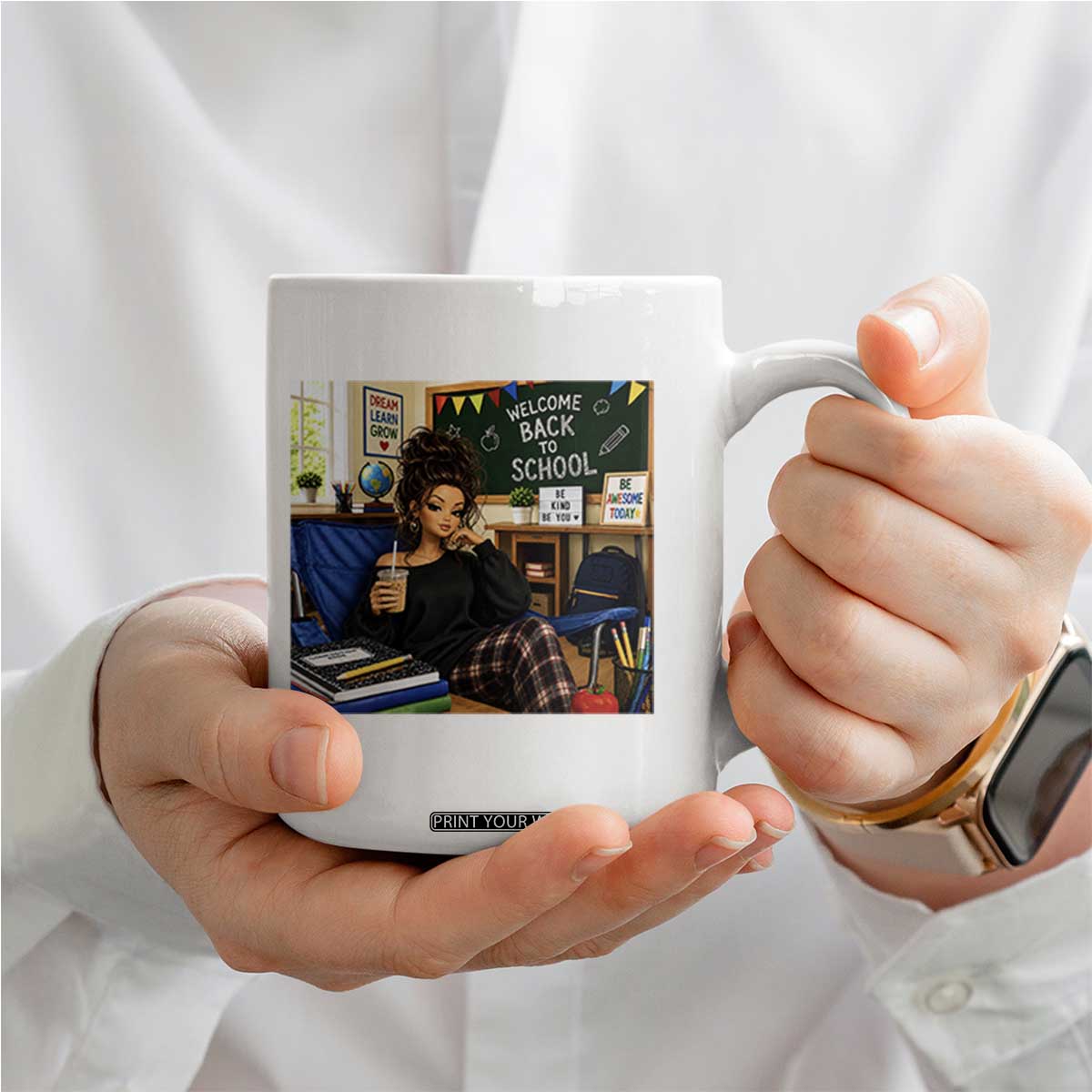 Funny Back To School Doll Face Meme Coffee Mug Coffee Teacher Gift TS12 Print Your Wear