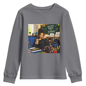 Funny Back To School Doll Face Meme Youth Sweatshirt Coffee Teacher Gift TS12 Charcoal Print Your Wear