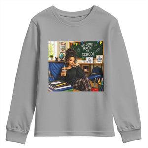 Funny Back To School Doll Face Meme Youth Sweatshirt Coffee Teacher Gift TS12 Sport Gray Print Your Wear
