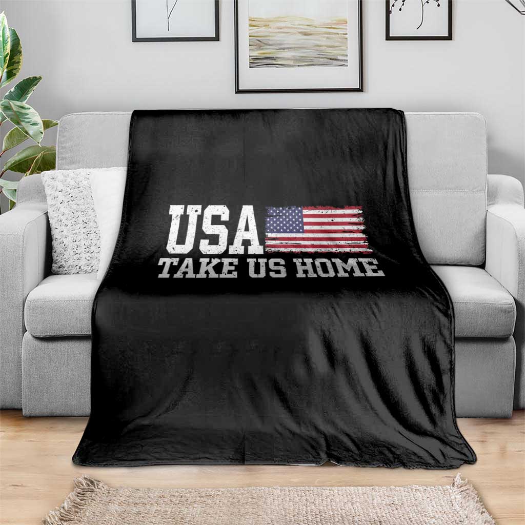 Patriotic USA Soccer Fan Throw Blanket Take Us Home Game Day TS12 Print Your Wear