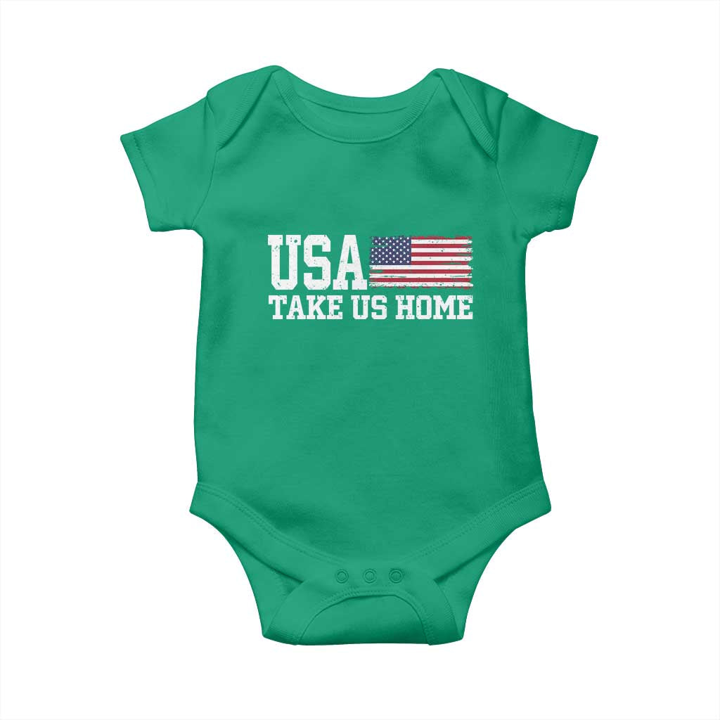 Patriotic USA Soccer Fan Baby Onesie Take Us Home Game Day TS12 Irish Green Print Your Wear