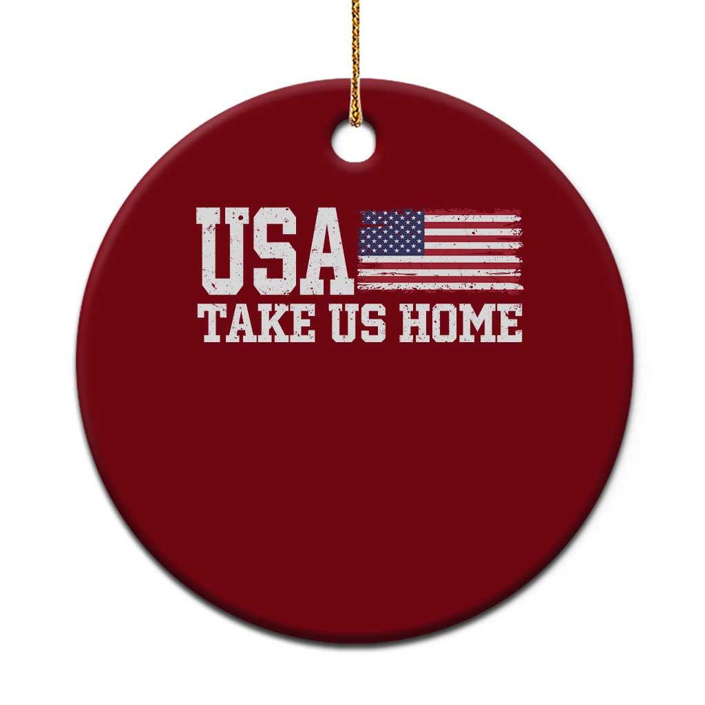 Patriotic USA Soccer Fan Ceramic Ornament Take Us Home Game Day TS12 1pc Red Print Your Wear