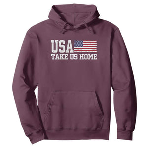 Patriotic USA Soccer Fan Hoodie Take Us Home Game Day TS12 Maroon Print Your Wear
