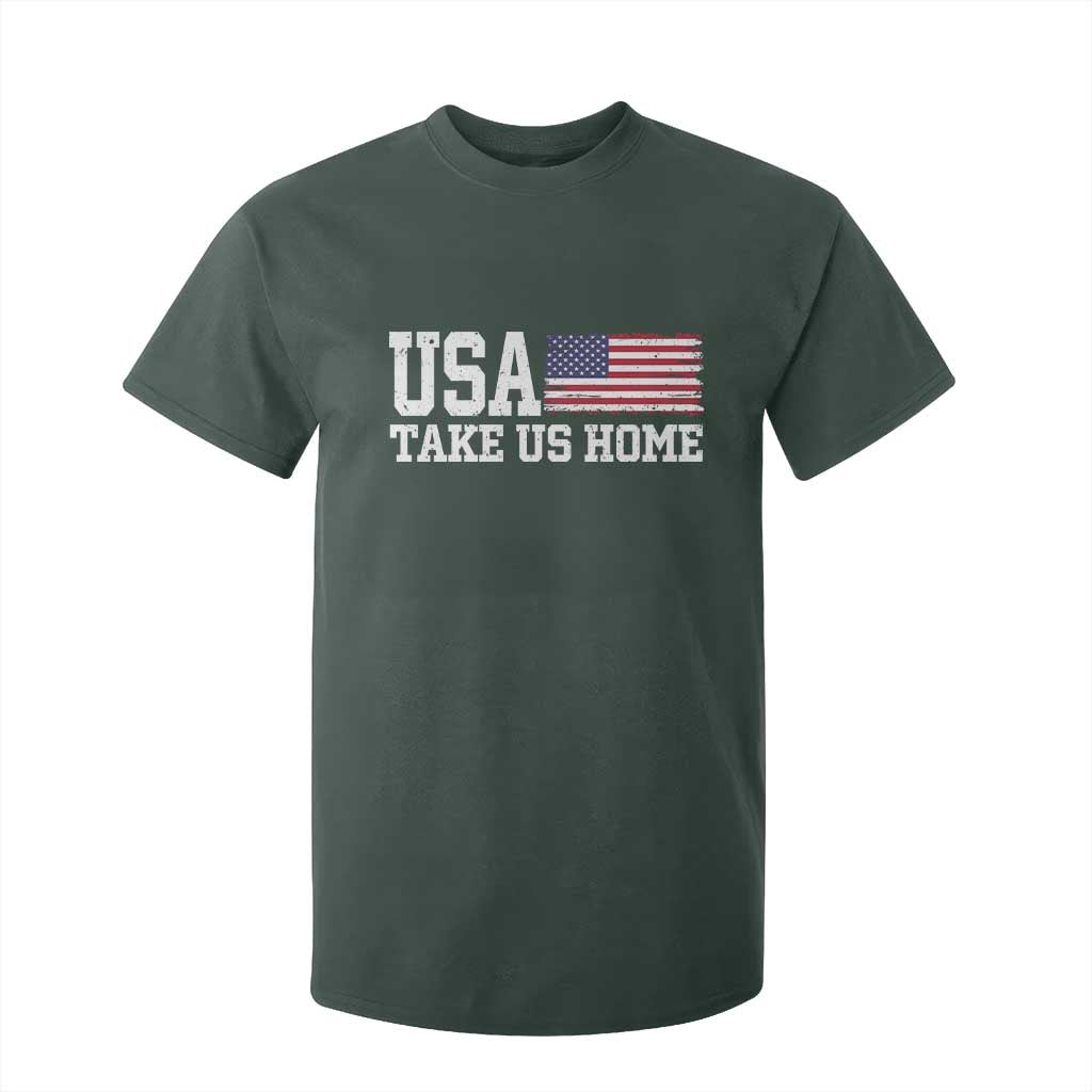 Patriotic USA Soccer Fan T Shirt For Kid Take Us Home Game Day TS12 Dark Forest Green Print Your Wear