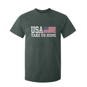 Patriotic USA Soccer Fan T Shirt For Kid Take Us Home Game Day TS12 Dark Forest Green Print Your Wear