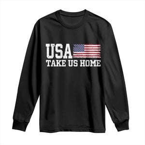 Patriotic USA Soccer Fan Long Sleeve Shirt Take Us Home Game Day TS12 Black Print Your Wear