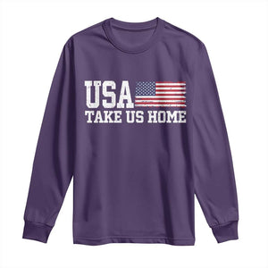 Patriotic USA Soccer Fan Long Sleeve Shirt Take Us Home Game Day TS12 Purple Print Your Wear