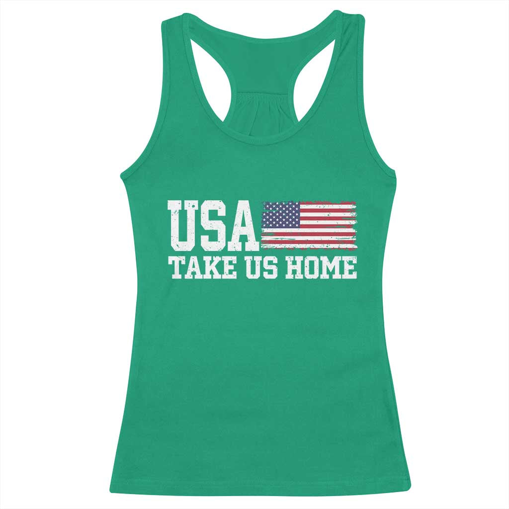 Patriotic USA Soccer Fan Racerback Tank Top Take Us Home Game Day TS12 Irish Green Print Your Wear