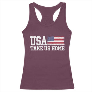 Patriotic USA Soccer Fan Racerback Tank Top Take Us Home Game Day TS12 Maroon Print Your Wear