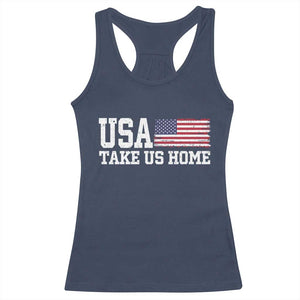 Patriotic USA Soccer Fan Racerback Tank Top Take Us Home Game Day TS12 Navy Print Your Wear