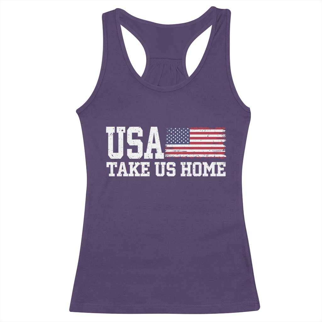 Patriotic USA Soccer Fan Racerback Tank Top Take Us Home Game Day TS12 Purple Print Your Wear