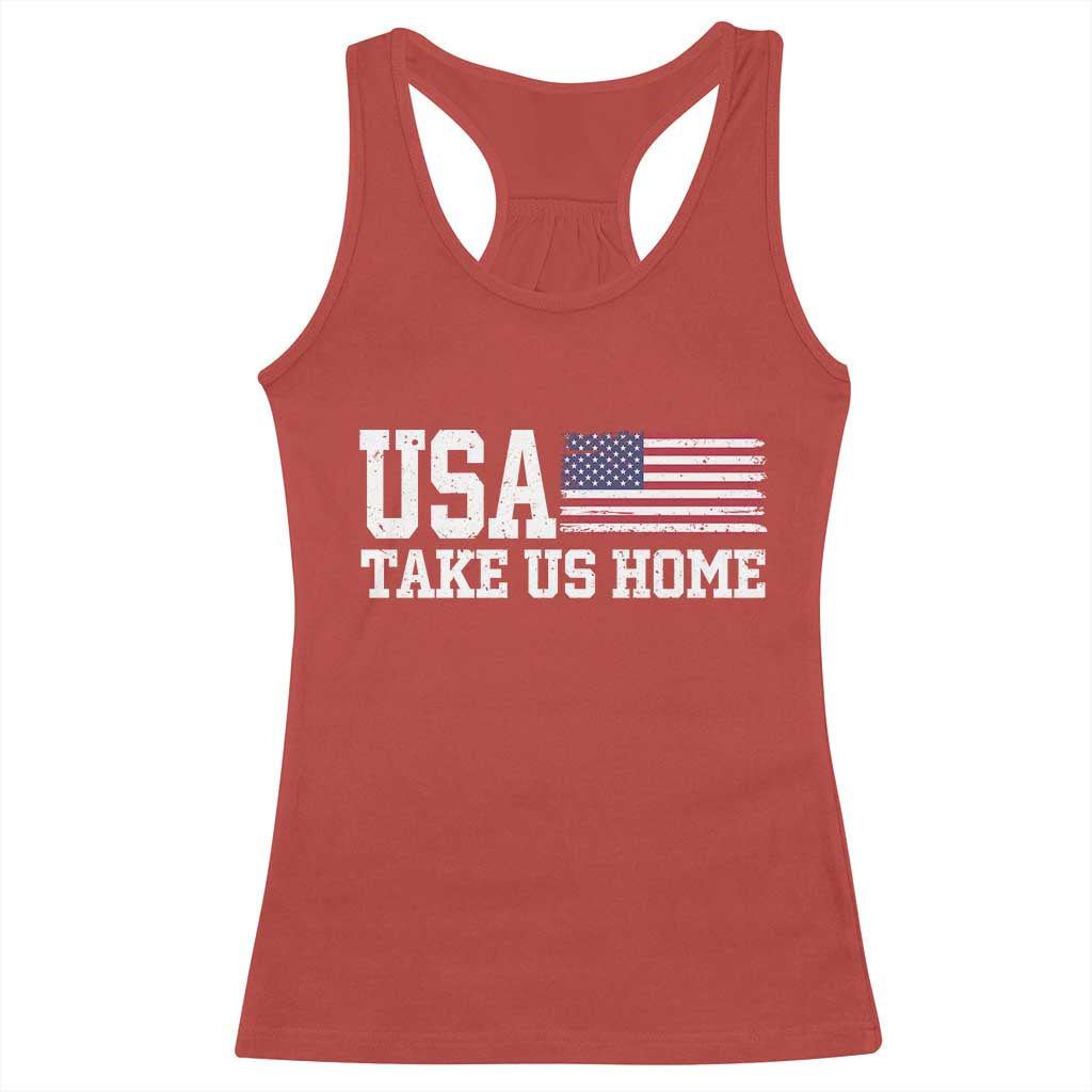 Patriotic USA Soccer Fan Racerback Tank Top Take Us Home Game Day TS12 Red Print Your Wear