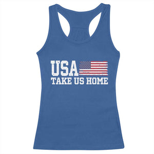Patriotic USA Soccer Fan Racerback Tank Top Take Us Home Game Day TS12 Royal Blue Print Your Wear
