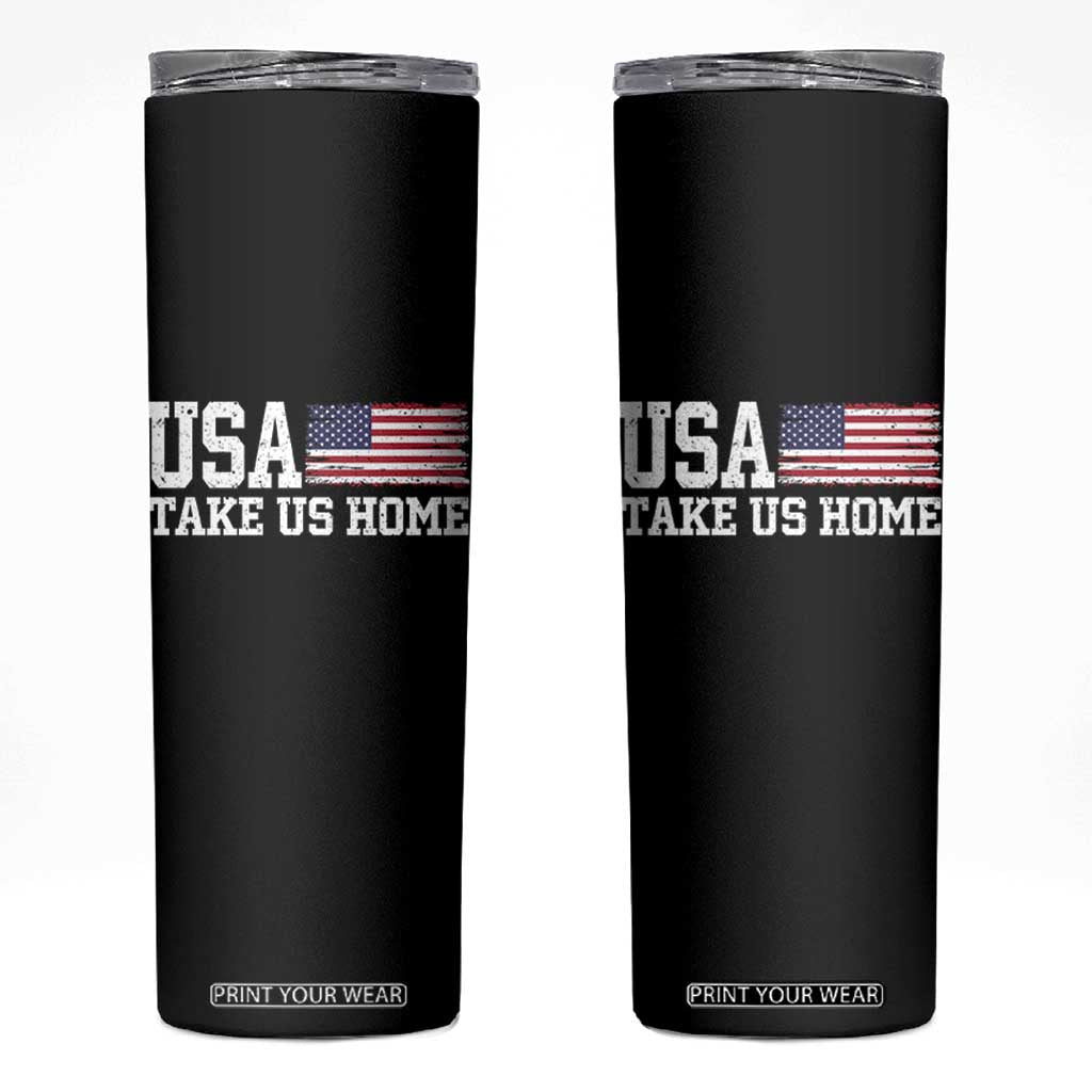 Patriotic USA Soccer Fan Skinny Tumbler Take Us Home Game Day TS12 Black Print Your Wear