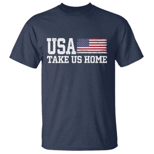 Patriotic USA Soccer Fan T Shirt Take Us Home Game Day TS12 Navy Print Your Wear