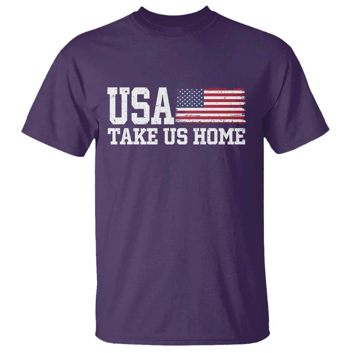 Patriotic USA Soccer Fan T Shirt Take Us Home Game Day TS12 Purple Print Your Wear