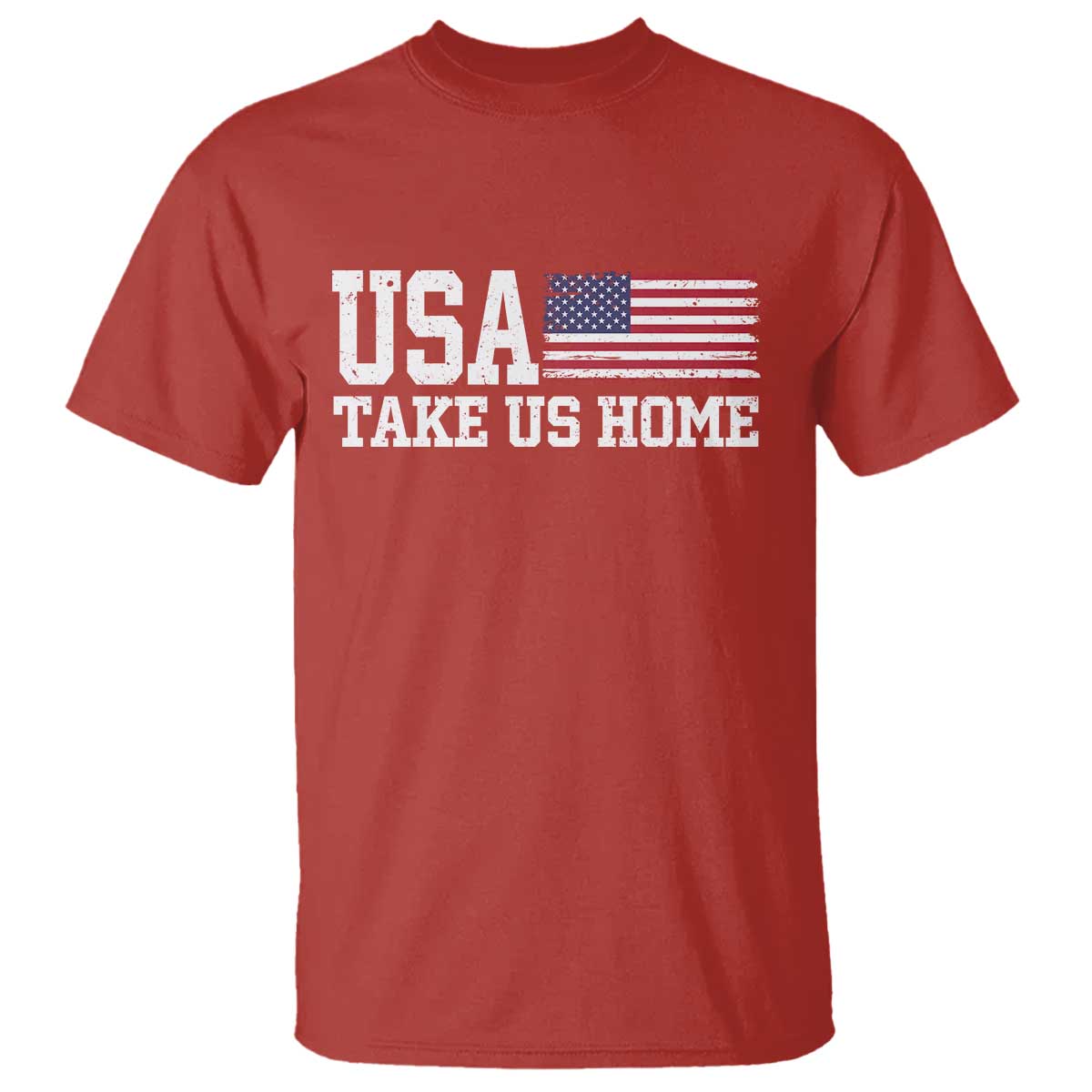 Patriotic USA Soccer Fan T Shirt Take Us Home Game Day TS12 Red Print Your Wear