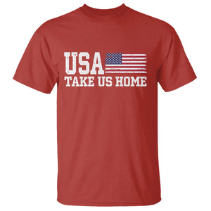 Patriotic USA Soccer Fan T Shirt Take Us Home Game Day TS12 Red Print Your Wear