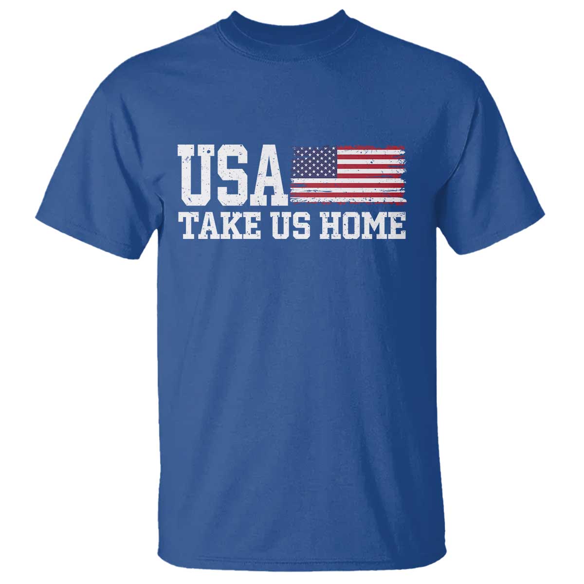 Patriotic USA Soccer Fan T Shirt Take Us Home Game Day TS12 Royal Blue Print Your Wear