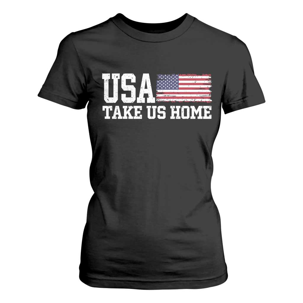 Patriotic USA Soccer Fan T Shirt For Women Take Us Home Game Day TS12 Black Print Your Wear