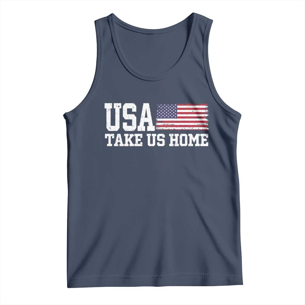 Patriotic USA Soccer Fan Tank Top Take Us Home Game Day TS12 Navy Print Your Wear
