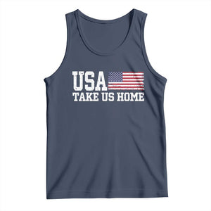 Patriotic USA Soccer Fan Tank Top Take Us Home Game Day TS12 Navy Print Your Wear