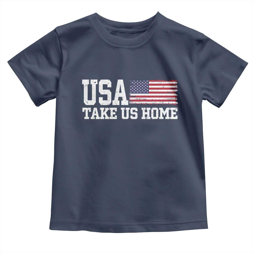 Patriotic USA Soccer Fan Toddler T Shirt Take Us Home Game Day TS12 Navy Print Your Wear