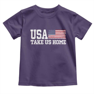 Patriotic USA Soccer Fan Toddler T Shirt Take Us Home Game Day TS12 Purple Print Your Wear