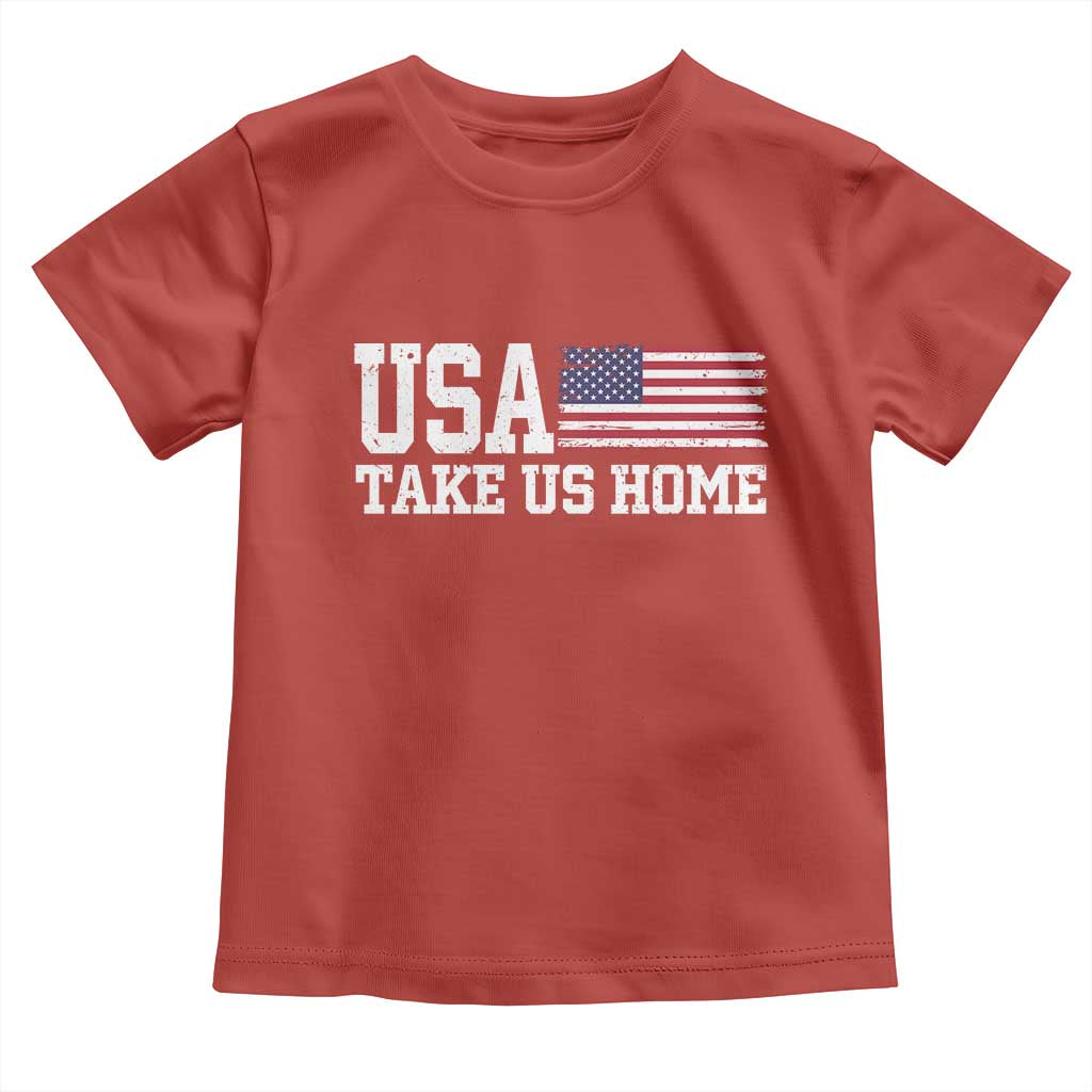 Patriotic USA Soccer Fan Toddler T Shirt Take Us Home Game Day TS12 Red Print Your Wear