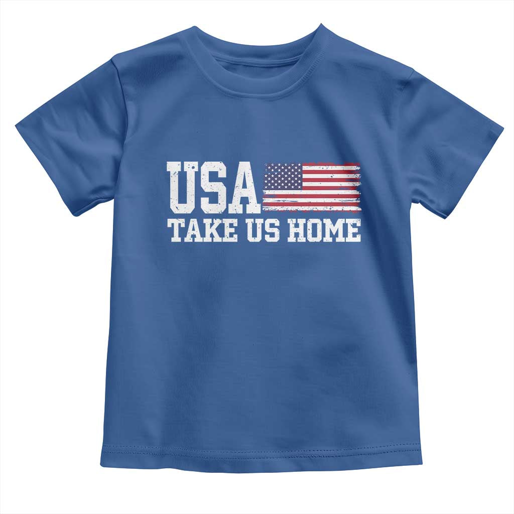 Patriotic USA Soccer Fan Toddler T Shirt Take Us Home Game Day TS12 Royal Blue Print Your Wear