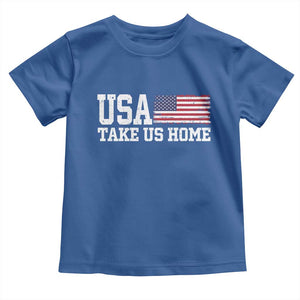 Patriotic USA Soccer Fan Toddler T Shirt Take Us Home Game Day TS12 Royal Blue Print Your Wear