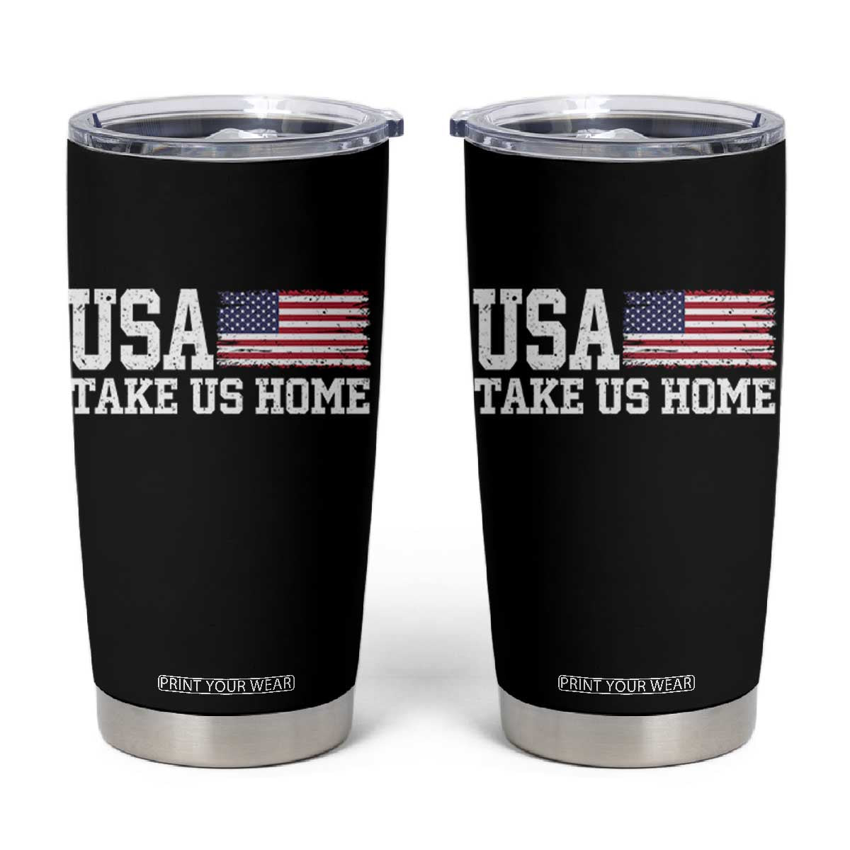Patriotic USA Soccer Fan Tumbler Cup Take Us Home Game Day TS12 Black Print Your Wear