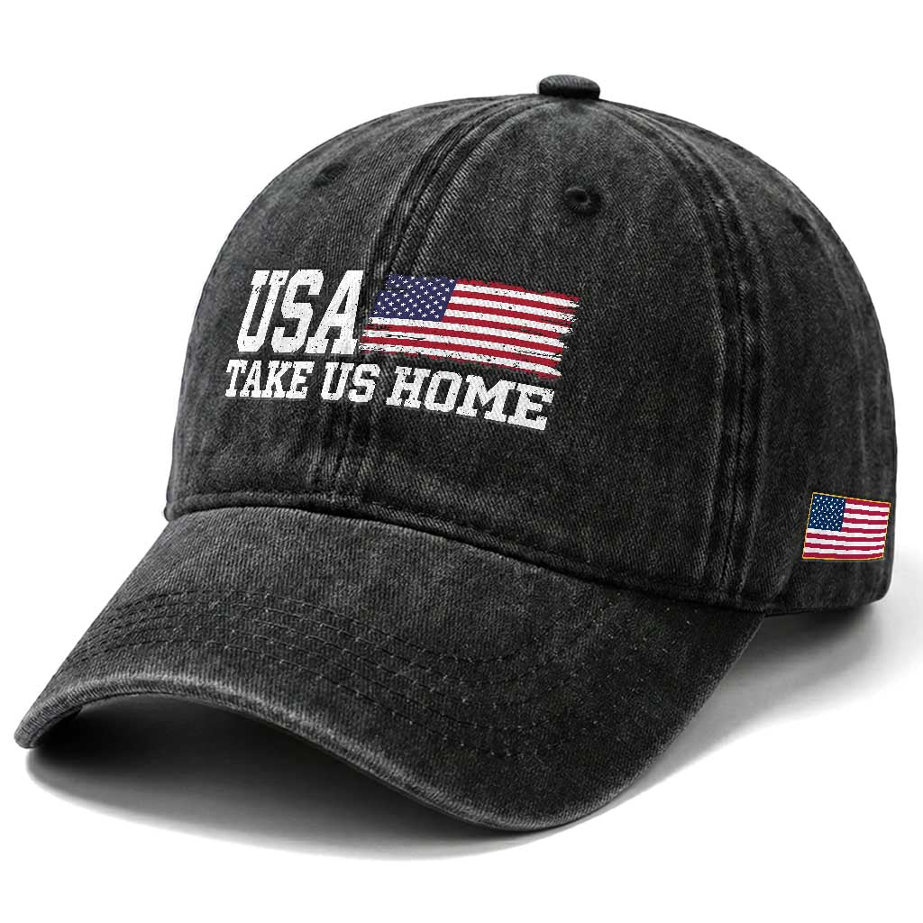 Patriotic USA Soccer Fan Washed Cotton Baseball Cap Take Us Home Game Day TS12 Print Your Wear