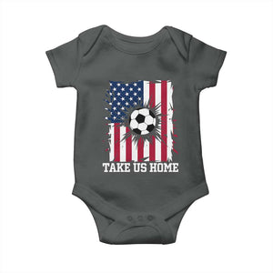 USA Soccer Game Day Baby Onesie Take Us Home TS12 Dark Heather Print Your Wear