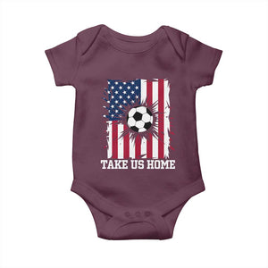 USA Soccer Game Day Baby Onesie Take Us Home TS12 Maroon Print Your Wear