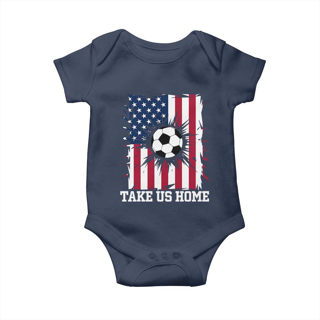USA Soccer Game Day Baby Onesie Take Us Home TS12 Navy Print Your Wear