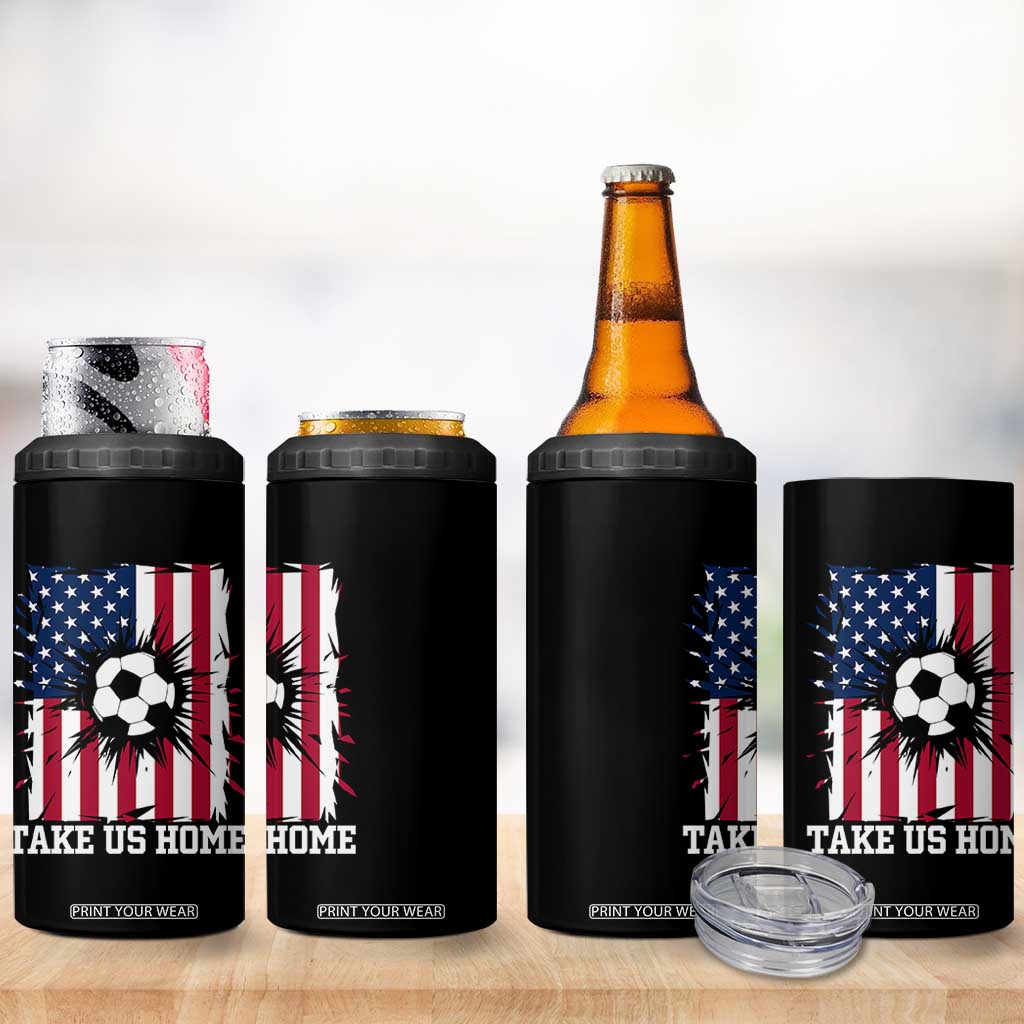 USA Soccer Game Day 4 in 1 Can Cooler Tumbler Take Us Home TS12 Print Your Wear