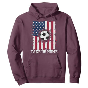 USA Soccer Game Day Hoodie Take Us Home TS12 Maroon Print Your Wear