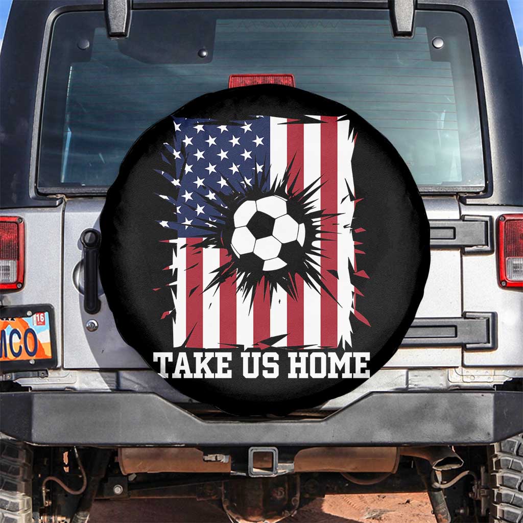 USA Soccer Game Day Spare Tire Cover Take Us Home TS12 No hole Black Print Your Wear