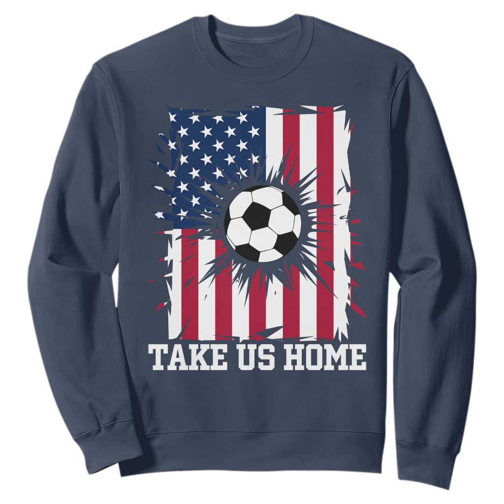 USA Soccer Game Day Sweatshirt Take Us Home TS12 Navy Print Your Wear