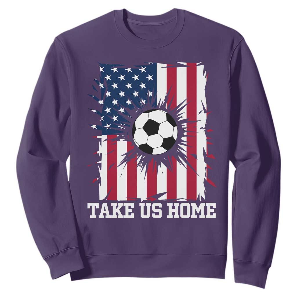USA Soccer Game Day Sweatshirt Take Us Home TS12 Purple Print Your Wear