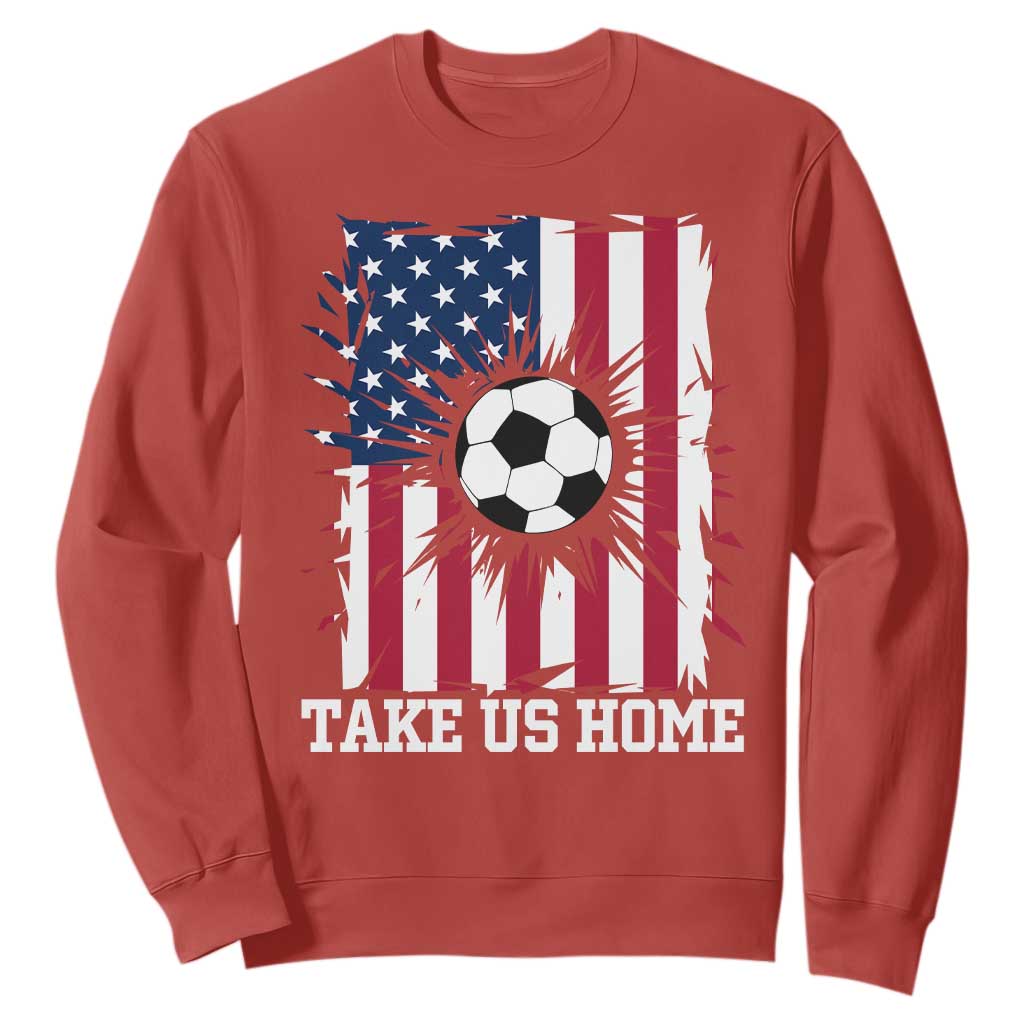 USA Soccer Game Day Sweatshirt Take Us Home TS12 Red Print Your Wear