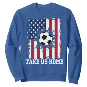USA Soccer Game Day Sweatshirt Take Us Home TS12 Royal Blue Print Your Wear