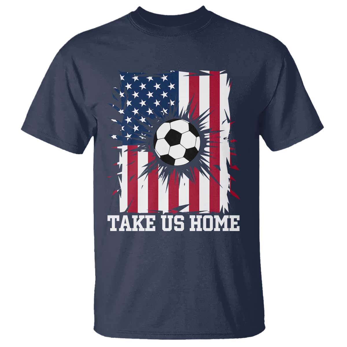 USA Soccer Game Day T Shirt Take Us Home TS12 Navy Print Your Wear